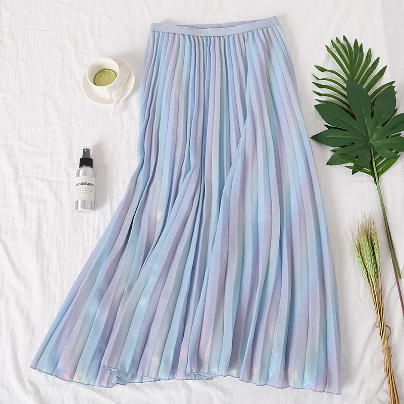 2019 Autumn New Arrival Korean Style Rainbow Laser Design Sense Gradient Chiffon Skirt Vintage Pleated Skirt Free Shipping
2019 Autumn New Arrival Korean Style Rainbow Laser Design Sense Gradient Chiffon Skirt Vintage Pleated Skirt Free Shipping