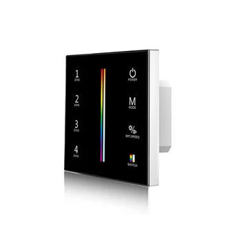 

Led RGB CCT Strip Controller Wall Mount Touch Panel DMX master &2.4GHz RF wireless 100V-240V 4 Zone T15-1 RGBCCT led Controller