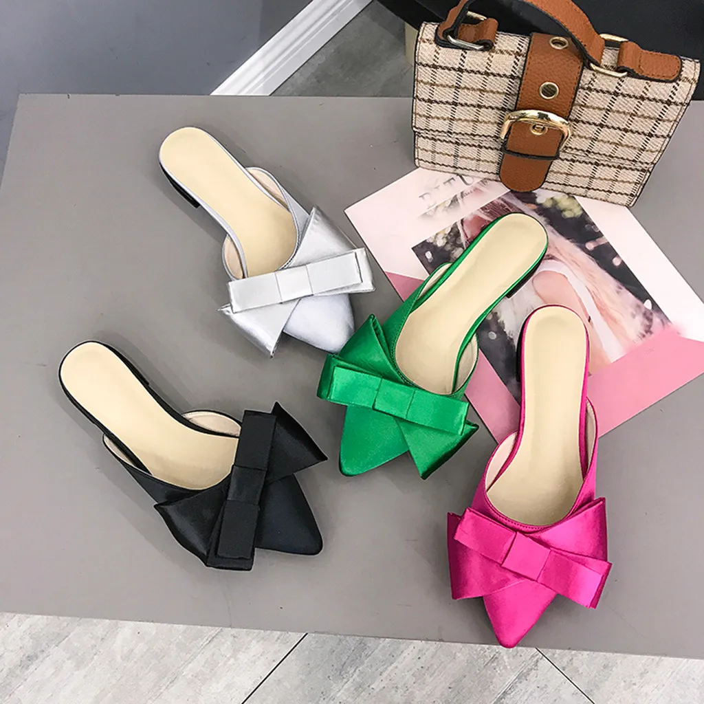 xiniu Closed Toe Ladies Flip Flops Slippers Women Big Bow Decoration Mules Slippers Pointed Toe Slippers Anti-Skid #0612
xiniu Closed Toe Ladies Flip Flops Slippers Women Big Bow Decoration Mules Slippers Pointed Toe Slippers Anti-Skid #0612