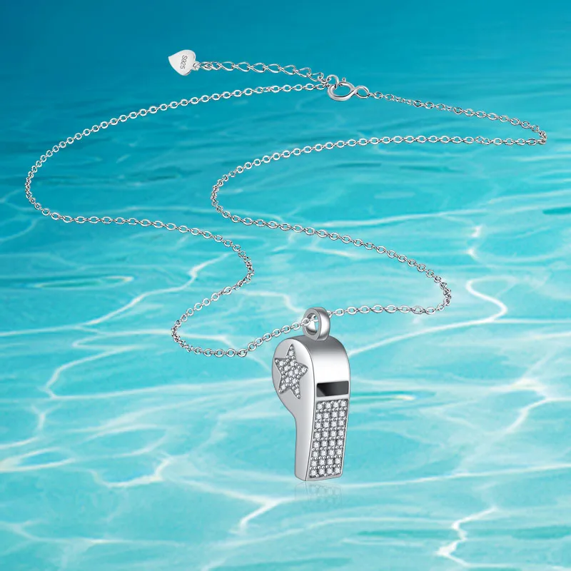 Lovely temperament 925 Sterling Silver Jewelry Fashion Female Zircon Personalized Creative Jewelry Whistle Pendant Necklaces
Lovely temperament 925 Sterling Silver Jewelry Fashion Female Zircon Personalized Creative Jewelry Whistle Pendant Necklaces