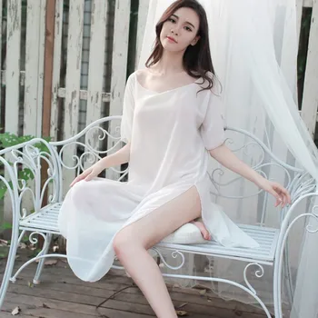 Women Summer Chiffon Sleep Dress Sexy Lingerie Nightgown Long Night Dress Nightwear Bridal Sleepwear
Women Summer Chiffon Sleep Dress Sexy Lingerie Nightgown Long Night Dress Nightwear Bridal Sleepwear