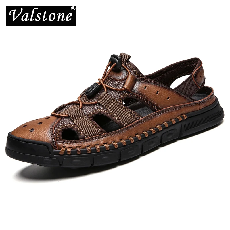 Valstone Men's sandals leather Breathable summer sneakers outdoor casual shoes Beach sandals handmade Rubber outsole loafers Man
Valstone Men's sandals leather Breathable summer sneakers outdoor casual shoes Beach sandals handmade Rubber outsole loafers Man