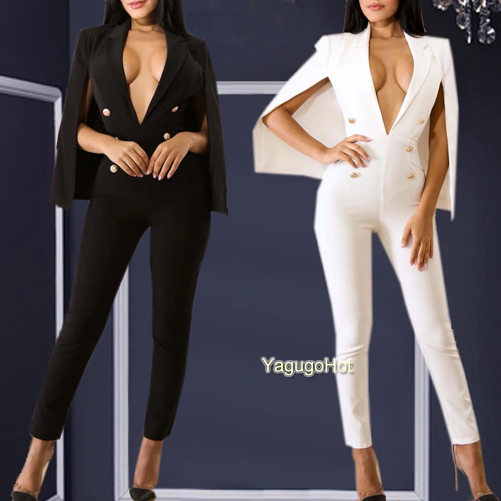 Plunge V Neck Slim Double Breasted Coat Womens SuitsTailored Blazer Cloak Poncho Cape Jumpsuit Costumes Plus Size Bodysuit
Plunge V Neck Slim Double Breasted Coat Womens SuitsTailored Blazer Cloak Poncho Cape Jumpsuit Costumes Plus Size Bodysuit