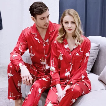 Faux Silk Home Wear 2020 NEW Lovers Long Sleeve Pajama Suit 2PCS Printed Satin Sleepwear Casual Couple Sleep Set Nightwear 3XL
Faux Silk Home Wear 2020 NEW Lovers Long Sleeve Pajama Suit 2PCS Printed Satin Sleepwear Casual Couple Sleep Set Nightwear 3XL