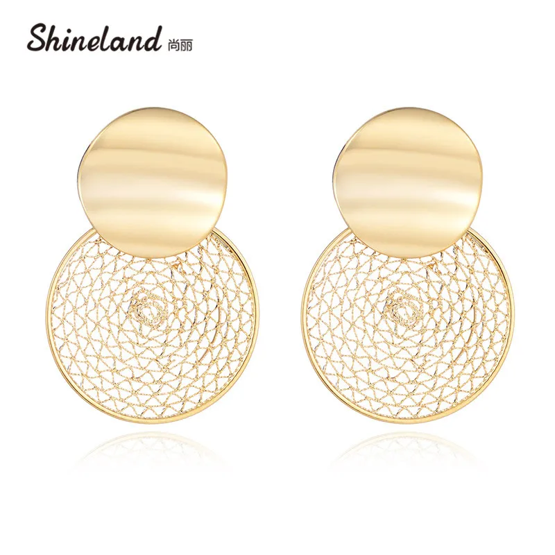 Shineland 2019 Summer New Fashion Simple Gold Color Round Hollow Circle Alloy Stud Earrings Female Punk Statement Jewelry Gift
Shineland 2019 Summer New Fashion Simple Gold Color Round Hollow Circle Alloy Stud Earrings Female Punk Statement Jewelry Gift
