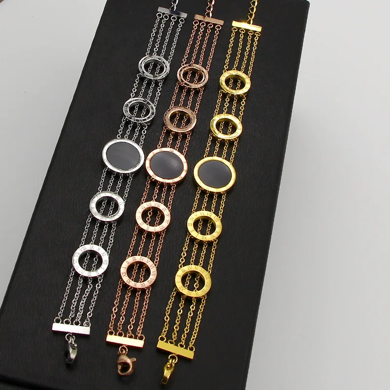 Fashion New Roman Numerals Bracelet Stainless Steel 5 Round Circles Bracelet Women Chain Link Bracelet
Fashion New Roman Numerals Bracelet Stainless Steel 5 Round Circles Bracelet Women Chain Link Bracelet