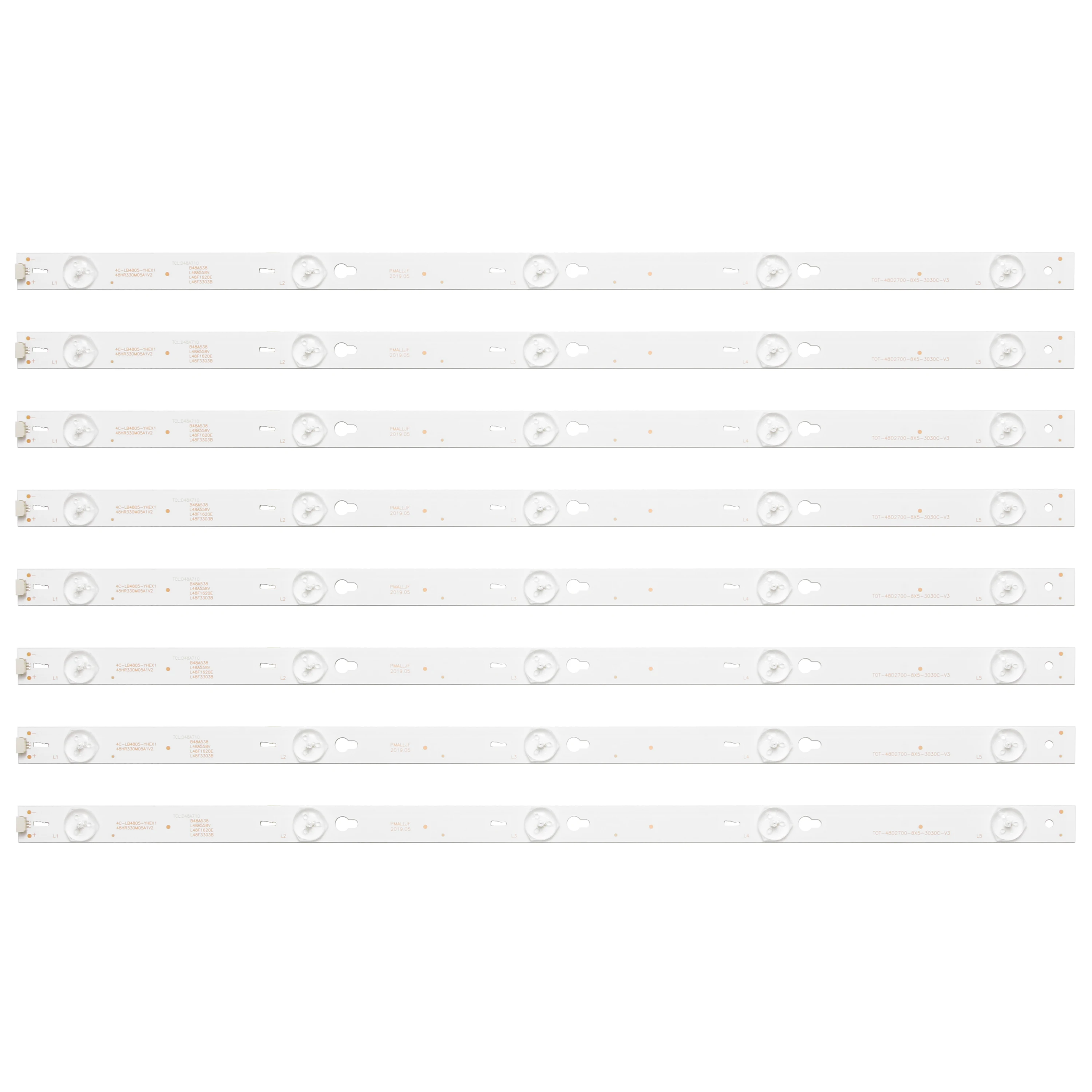 8piece/lot LED Backlight For TCL B48A858U B48A538 Light Bar 4C-LB4805-HQ4 48HR330M05A1 V2
8piece/lot LED Backlight For TCL B48A858U B48A538 Light Bar 4C-LB4805-HQ4 48HR330M05A1 V2
