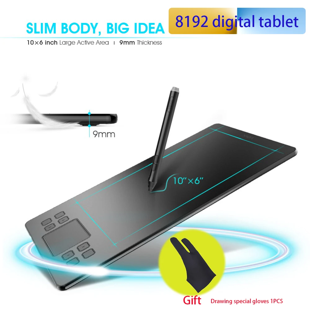 VEIKK 1060 PLUS 8192 Levels Digital Tablets Graphic Tablets Signature Pen Tablet Professional Animation Drawing Board Tablet
VEIKK 1060 PLUS 8192 Levels Digital Tablets Graphic Tablets Signature Pen Tablet Professional Animation Drawing Board Tablet