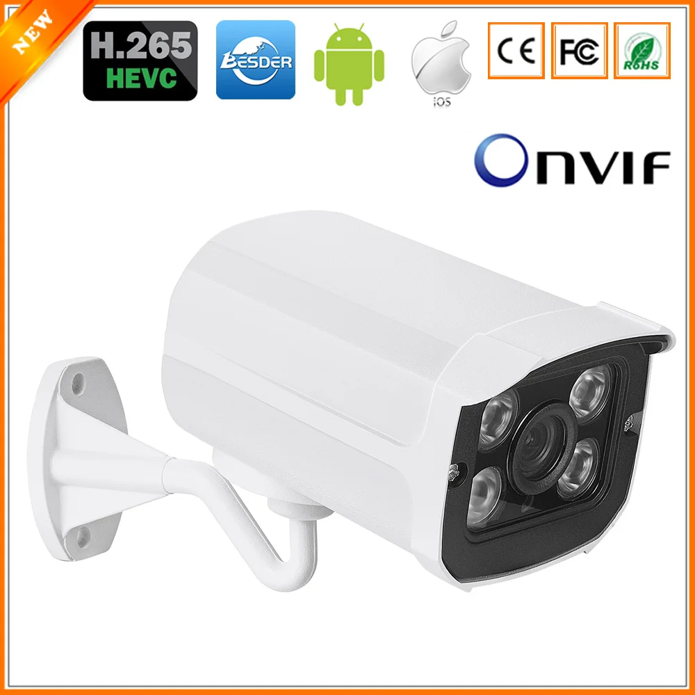 BESDER H.265 ProHD 5MP 3MP 2MP IP Camera PoE 4PCS Array IR LED Night Vision Outdoor Surveillance Cameras Motion Detect Outdoor
BESDER H.265 ProHD 5MP 3MP 2MP IP Camera PoE 4PCS Array IR LED Night Vision Outdoor Surveillance Cameras Motion Detect Outdoor