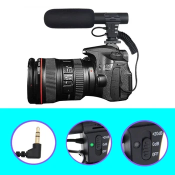 Microphone 3.5mm Stereo Camera Microphone VLOG Photography Interview Digital Video Recording Microphone for Nikon Canon DSLR Cam
Microphone 3.5mm Stereo Camera Microphone VLOG Photography Interview Digital Video Recording Microphone for Nikon Canon DSLR Cam
