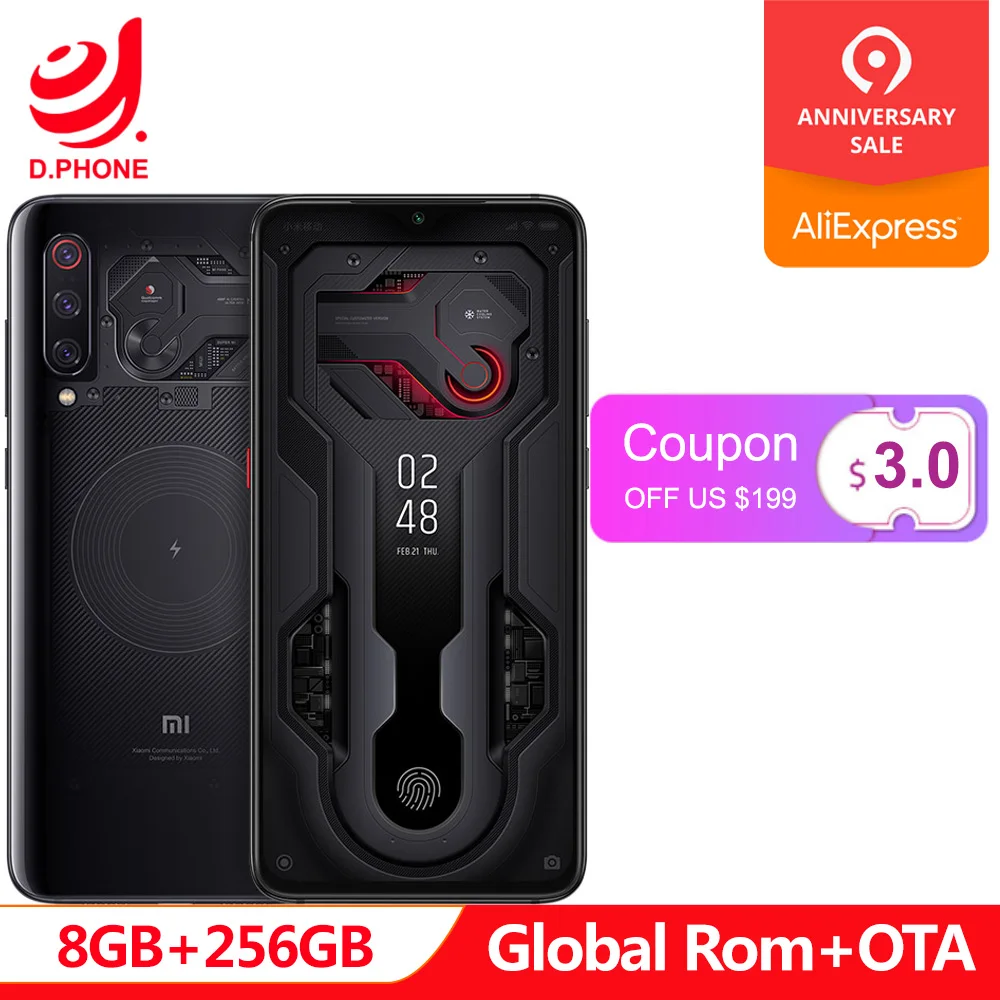 Global Rom Xiaomi Mi 9 MI9 Transparent 8GB 256GB Smartphone Snapdragon 855 6.39" 48MP Triple Rear Camera Wireless Charge Phone
Global Rom Xiaomi Mi 9 MI9 Transparent 8GB 256GB Smartphone Snapdragon 855 6.39" 48MP Triple Rear Camera Wireless Charge Phone