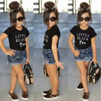 Roimyal Wholesale 2019 Summer new girls black Cotton letter printed Short Sleeve Top+Jeans shorts 2pcs Suits free shipping
Roimyal Wholesale 2019 Summer new girls black Cotton letter printed Short Sleeve Top+Jeans shorts 2pcs Suits free shipping