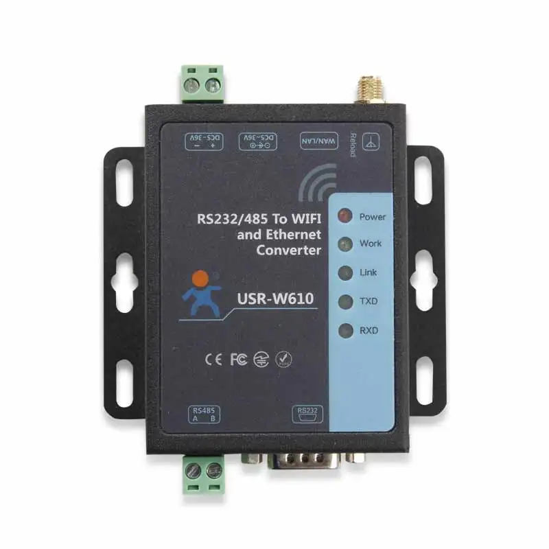USR-W610 RS232 RS485 to WiFI and RJ45 Converters which support modbus RTU to TCP 
USR-W610 RS232 RS485 to WiFI and RJ45 Converters which support modbus RTU to TCP