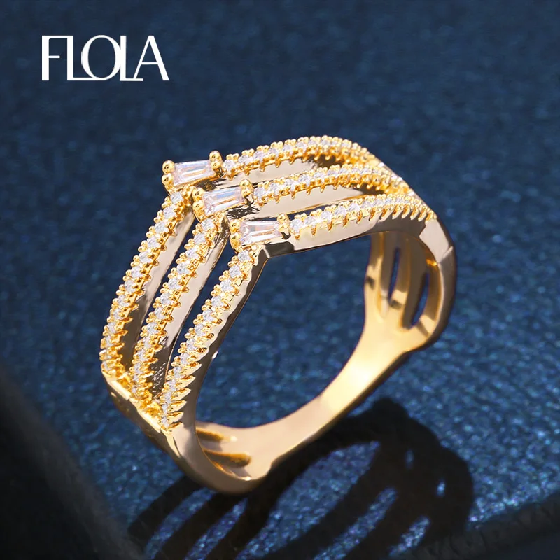 FLOLA 2018 Gold Female Simple Wave Ring Cubic Zirconia Crystal Paved Ring For Woman Wedding Dubai Jewelry Anel Bague rigf76
FLOLA 2018 Gold Female Simple Wave Ring Cubic Zirconia Crystal Paved Ring For Woman Wedding Dubai Jewelry Anel Bague rigf76