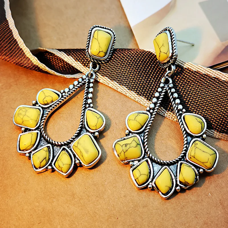 Bohemian Ancient Natural Yellow Stone Earrings Teardrop Water Drop Large Pendant Earrings European Boho Ethnic Vintage Jewelry
Bohemian Ancient Natural Yellow Stone Earrings Teardrop Water Drop Large Pendant Earrings European Boho Ethnic Vintage Jewelry