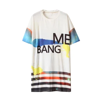 2019 summer new loose fashion letters color wild tide hip hop women's compassionate long T-shirt dress ladies dress
2019 summer new loose fashion letters color wild tide hip hop women's compassionate long T-shirt dress ladies dress