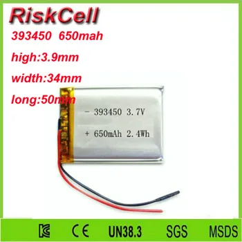 Free shipping 3.7V 650mah 393450 Lithium Polymer Li-Po Rechargeable Battery For Mp3 MP4 MP5 GPS PSP mobile Pocket PC e-books
Free shipping 3.7V 650mah 393450 Lithium Polymer Li-Po Rechargeable Battery For Mp3 MP4 MP5 GPS PSP mobile Pocket PC e-books