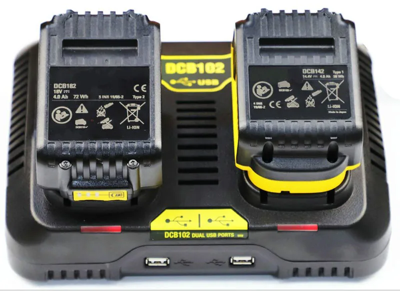 5A For DCB102 DeWALT dual-charge lithium battery charger 10.8V/14.4V/18V two USB ports Fast Charger
5A For DCB102 DeWALT dual-charge lithium battery charger 10.8V/14.4V/18V two USB ports Fast Charger