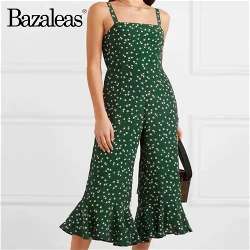 Bazaleas Green Floral Print women Jumpsuit Holiday women Playsuit Female Romper Sleeveless Ruffles Drop shipping
Bazaleas Green Floral Print women Jumpsuit Holiday women Playsuit Female Romper Sleeveless Ruffles Drop shipping