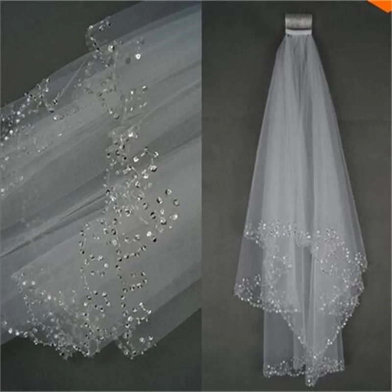 Brand New Bridal Veils with Comb Elegant Princess Wedding Accessories Romantic Luxury Beads Edge 2 Layers Short Wedding Veils
Brand New Bridal Veils with Comb Elegant Princess Wedding Accessories Romantic Luxury Beads Edge 2 Layers Short Wedding Veils