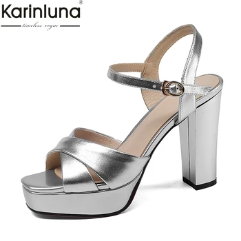 Karinluna Inc Elegant Genuine Leather High Heels Women Shoes Platform Party Sandals ankle-strap Shoes Woman
Karinluna Inc Elegant Genuine Leather High Heels Women Shoes Platform Party Sandals ankle-strap Shoes Woman