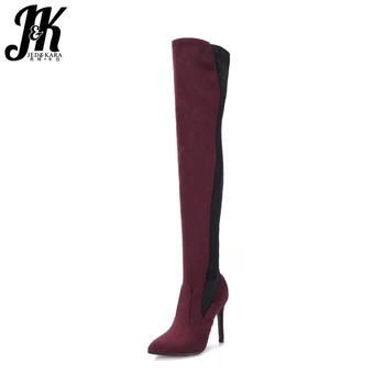 JK 2018 Sexy Stretch Women Boots Winter Thin High Heels Boot Pointed Toe Flock Footwear Fashion Over The Knee Feminine Shoes
JK 2018 Sexy Stretch Women Boots Winter Thin High Heels Boot Pointed Toe Flock Footwear Fashion Over The Knee Feminine Shoes