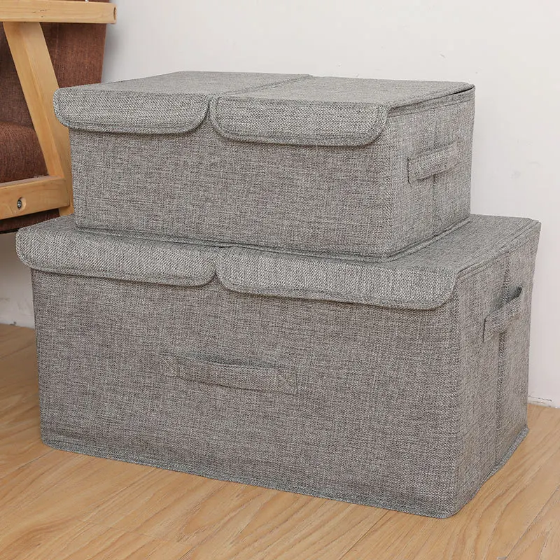 Storage Boxes No Smell Linen Folding Handle Design Washable Storage Baskets Containers With Double Cover Organizer
Storage Boxes No Smell Linen Folding Handle Design Washable Storage Baskets Containers With Double Cover Organizer
