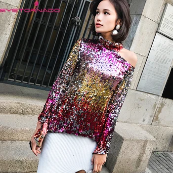 Women Fashion Tops Autumn Winter Patchwork Turtleneck Office Lady Blouse Flare Sleeve Off-the-shoulder Colorful Top E6809
Women Fashion Tops Autumn Winter Patchwork Turtleneck Office Lady Blouse Flare Sleeve Off-the-shoulder Colorful Top E6809