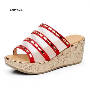 Hot Sell 2019 New Summer Rhinestone Genuine Leather Mesh Women Sandals Platform Wedges Women Slippers Mesh Fashion Shoes Sandals
Hot Sell 2019 New Summer Rhinestone Genuine Leather Mesh Women Sandals Platform Wedges Women Slippers Mesh Fashion Shoes Sandals