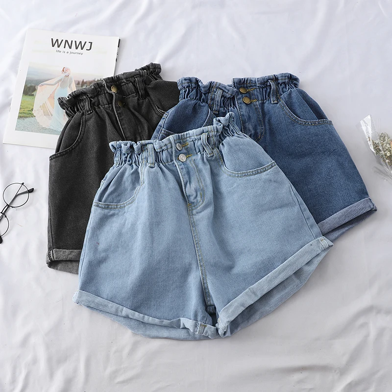 2019 Casual Cotton Denim Shorts Women High Elastic Waist Streetwear Jeans Shorts Summer Female Loose Zipper Pockets Short Pants
2019 Casual Cotton Denim Shorts Women High Elastic Waist Streetwear Jeans Shorts Summer Female Loose Zipper Pockets Short Pants
