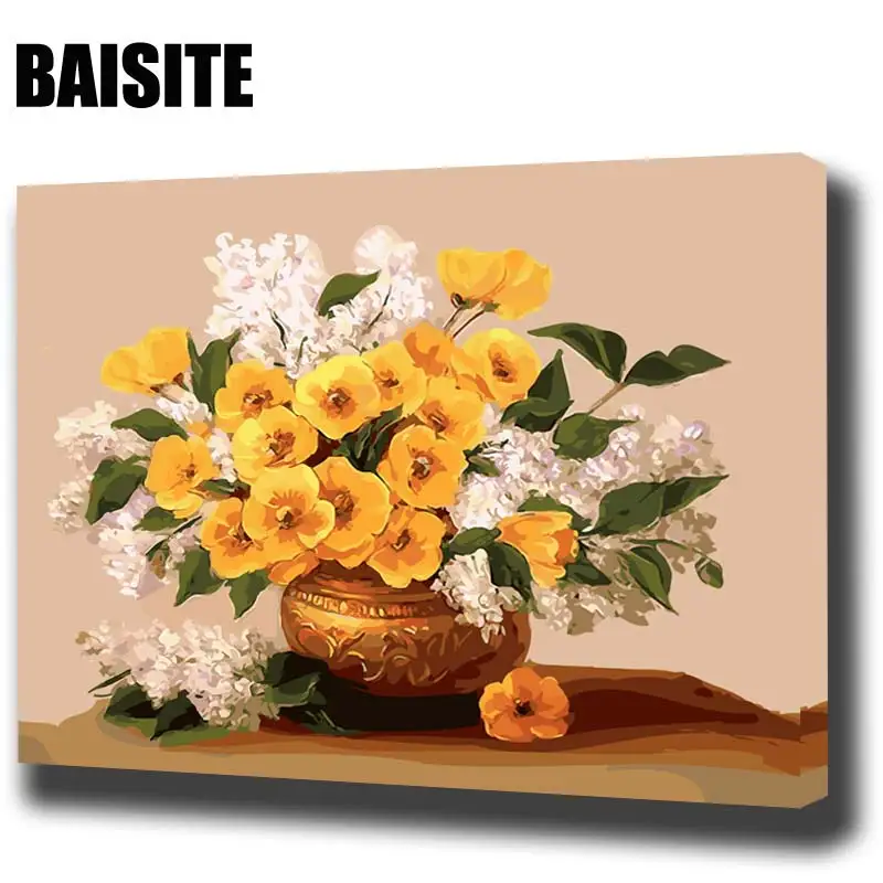 BAISITE DIY Framed Oil Painting By Numbers Flowers Pictures Canvas Painting For Living Room Wall Art Home Decor E665
BAISITE DIY Framed Oil Painting By Numbers Flowers Pictures Canvas Painting For Living Room Wall Art Home Decor E665