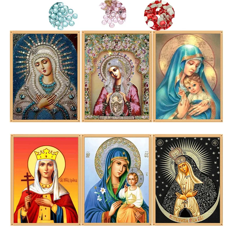 Buy DIY Diamond Painting Cross Stitch 6 Picture Religion Icon 5d