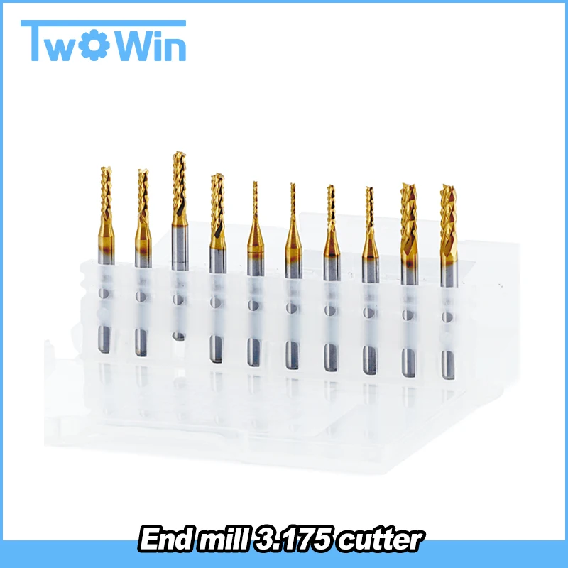 CNC Router Bit Mini PCB Carbide Machine Tools End Mill 3.175 Diameter Cnc Cutting Bits Milling Cutters Kit New
CNC Router Bit Mini PCB Carbide Machine Tools End Mill 3.175 Diameter Cnc Cutting Bits Milling Cutters Kit New