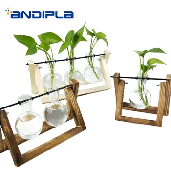 Creative Wood Shelf Vase Transparent Glass Vase Hydroponics Scindapsus Pot Gardening Flower Plant Pot Decoration Crafts Vases
Creative Wood Shelf Vase Transparent Glass Vase Hydroponics Scindapsus Pot Gardening Flower Plant Pot Decoration Crafts Vases