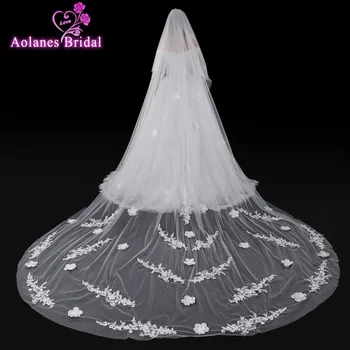 2018 New Arrival Married Wedding Veil 3X3.5M Long Trail Romantic Lace Flower Appliques Ivory Bridal Veil Wedding Accessories
2018 New Arrival Married Wedding Veil 3X3.5M Long Trail Romantic Lace Flower Appliques Ivory Bridal Veil Wedding Accessories
