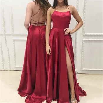 Sexy Halter Backless A-line Bridesmaid Dresses Simple Burgundy Side Split Women Prom Dress Vestido De Festa Prom Party Gowns
Sexy Halter Backless A-line Bridesmaid Dresses Simple Burgundy Side Split Women Prom Dress Vestido De Festa Prom Party Gowns