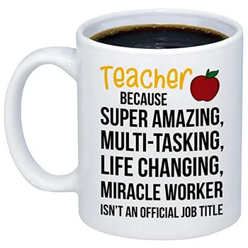 Teacher Gifts - Amazing Teacher Miracle Worker Job Title Coffee Mug - Funny Unique Gift Idea 11oz Cup For Birthday, Christmas -
Teacher Gifts - Amazing Teacher Miracle Worker Job Title Coffee Mug - Funny Unique Gift Idea 11oz Cup For Birthday, Christmas -