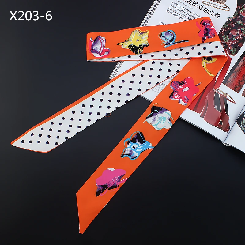 POBING 2018 Dot Floral Print Scarf Small Silk Scarf Handle Bag Ribbons For Women Headwear Small Long Scarves Wholesale 120*5CM
POBING 2018 Dot Floral Print Scarf Small Silk Scarf Handle Bag Ribbons For Women Headwear Small Long Scarves Wholesale 120*5CM