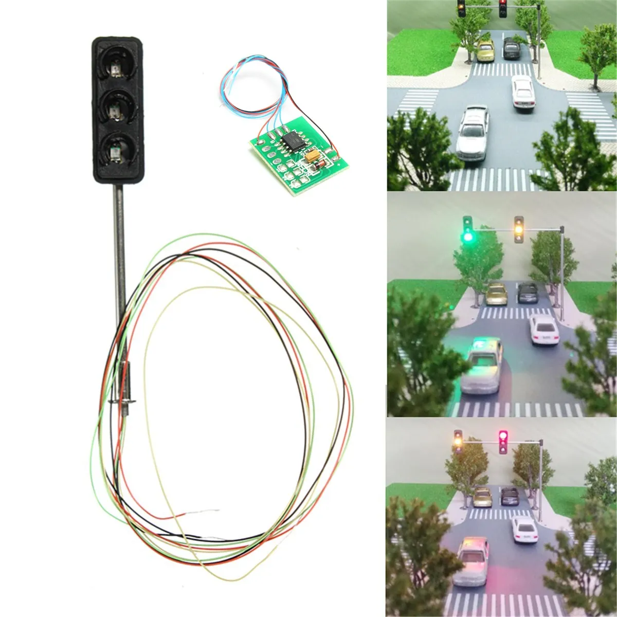 1Set Traffic Light Signal HO OO Scale LED Model Architecture Train Railroad Crossing Walk Street + Circuit Board
1Set Traffic Light Signal HO OO Scale LED Model Architecture Train Railroad Crossing Walk Street + Circuit Board