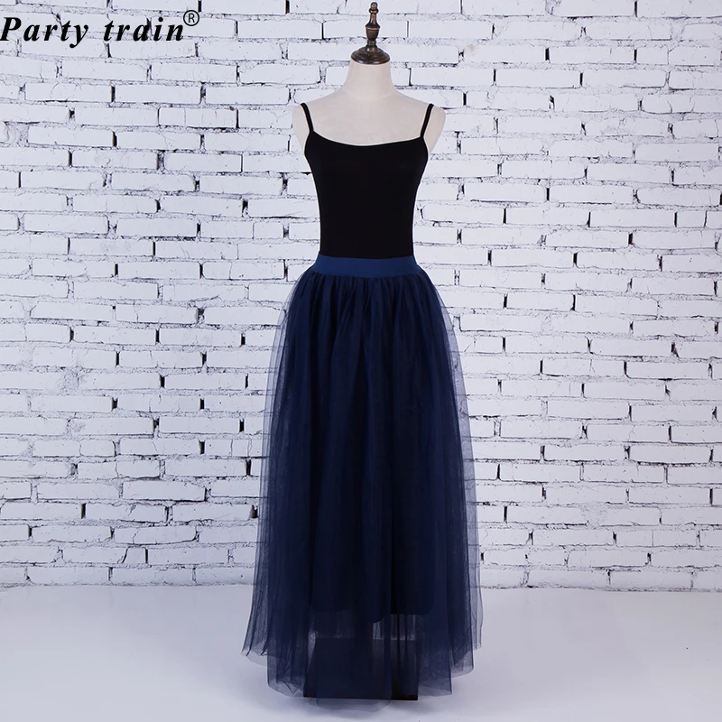 2018 Spring Fashion Womens Lace Princess Fairy Style 4 layers Voile Tulle Skirt Bouffant Puffy Fashion Skirt Long Tutu Skirts 32
