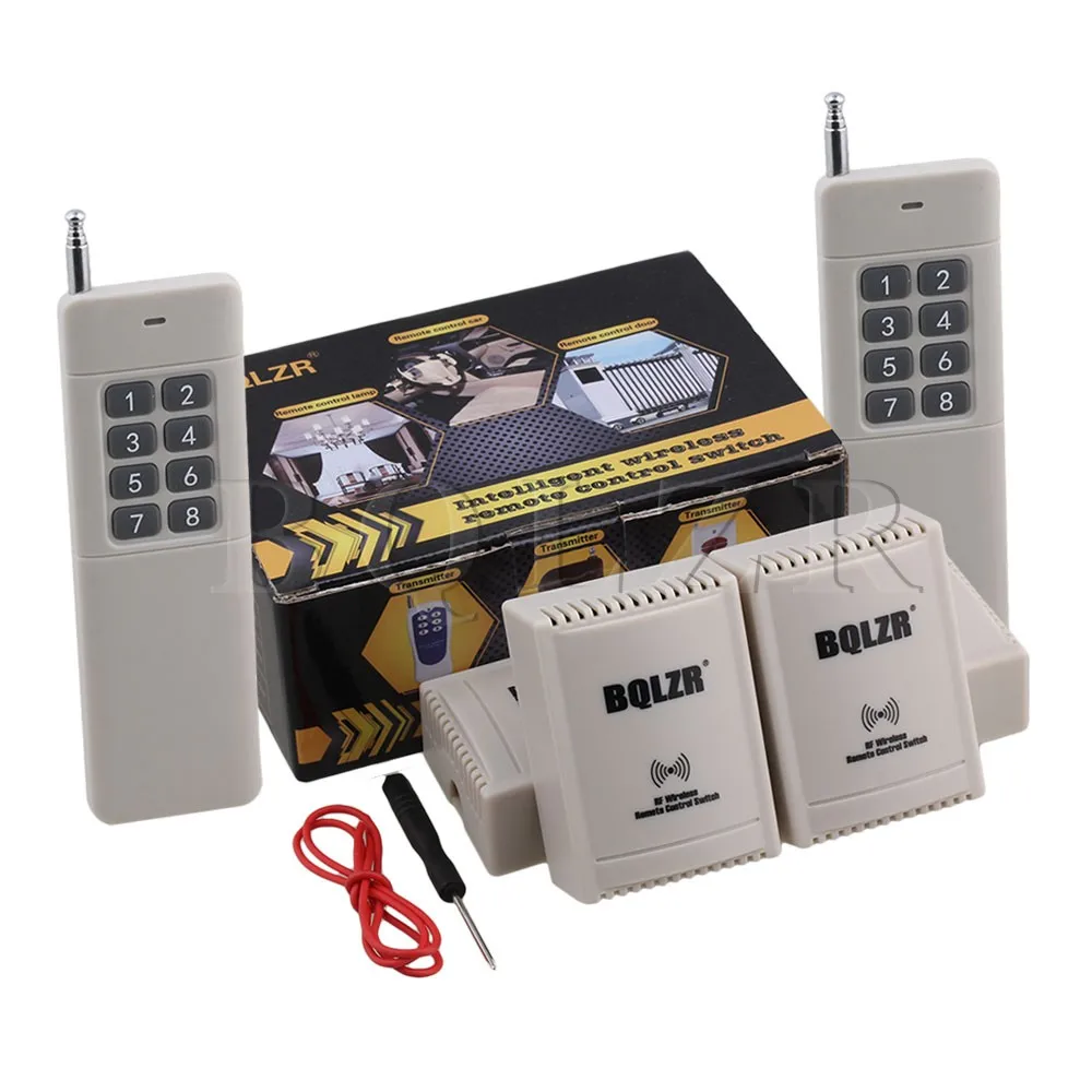 BQLZR 220V 2CH Garage Control Switch 2 8key-Transmitter 4 Receiver 433MHz 300m BQLZR 220V 2CH Garage Control Switch 2 8key-Transmitter 4 Receiver 433MHz 300m<br><br>Aliexpress