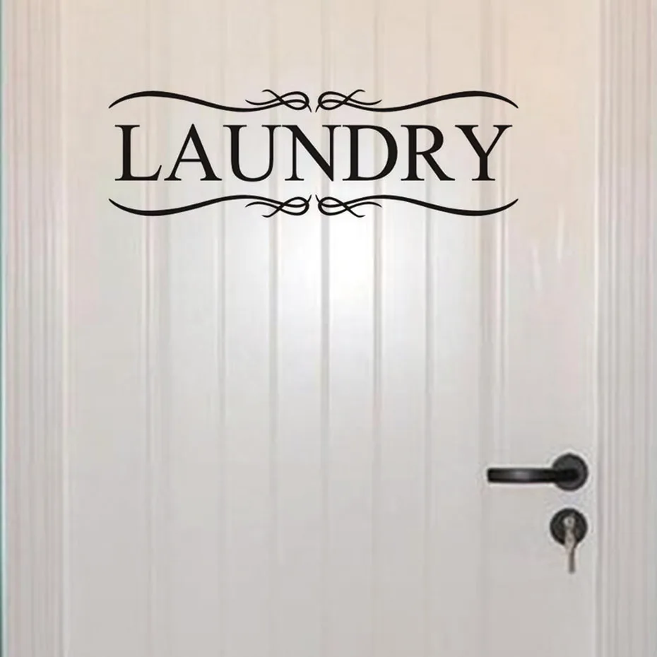 Laundry Signs Waterproof Wall Sticker For Laundry Room Door Decoration Removable Wallpaper Stickers Decal Poster Door Art Decor