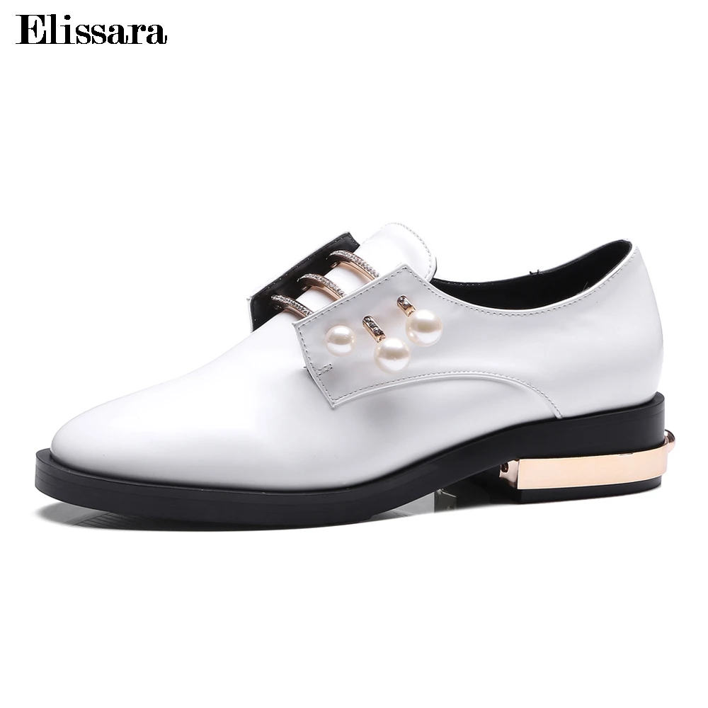 Elissara 2017 Women Low Heel Pumps Fashion Women Round Toe Loafer Shoes Pearl Decoration Shoes Plus Size 33-43
Elissara 2017 Women Low Heel Pumps Fashion Women Round Toe Loafer Shoes Pearl Decoration Shoes Plus Size 33-43