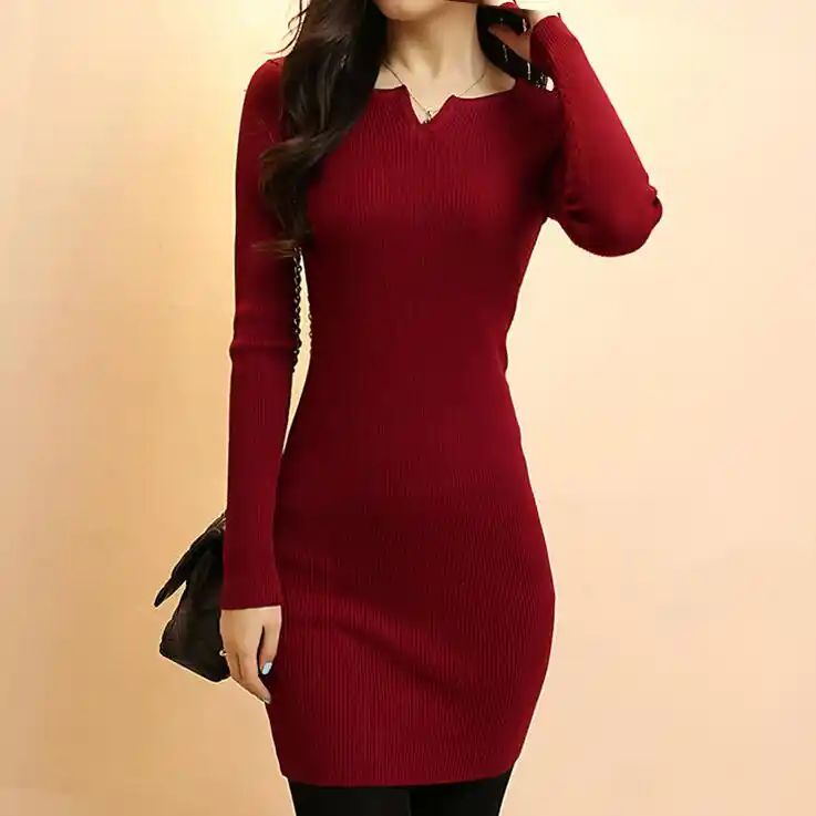 womens red jumper dress