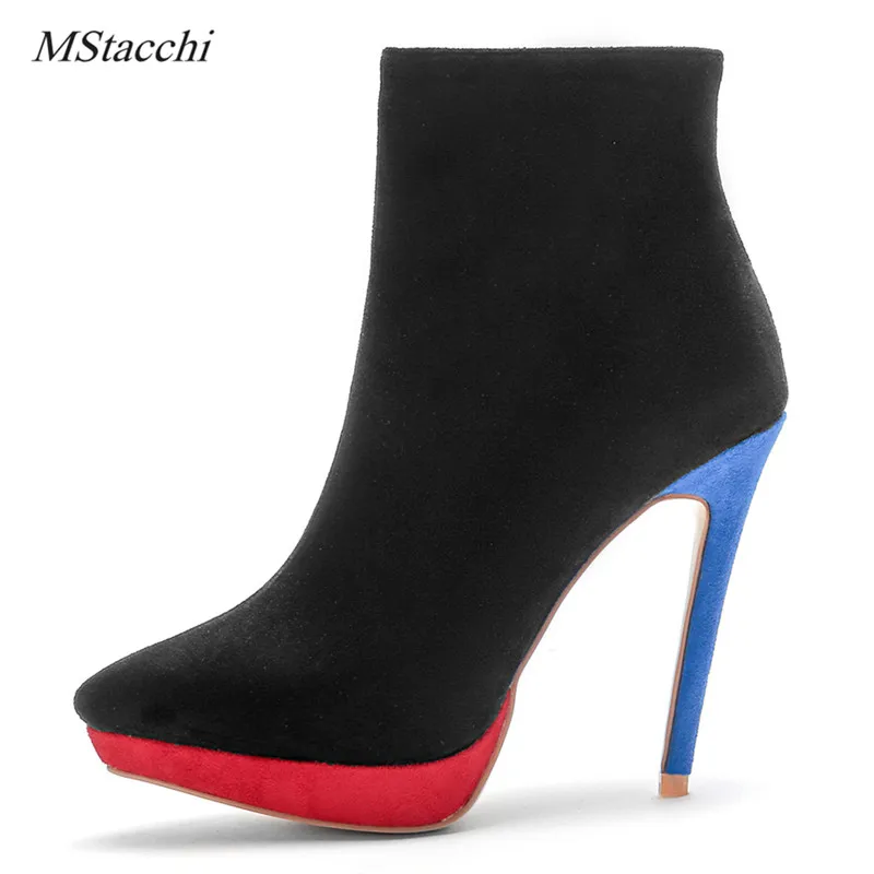 Mstacchi New Women Boots Flock Ankle Boots Pointed Toe Winter Women Boots Ladies Party Western High Heels Boots Big Size 34-43
Mstacchi New Women Boots Flock Ankle Boots Pointed Toe Winter Women Boots Ladies Party Western High Heels Boots Big Size 34-43