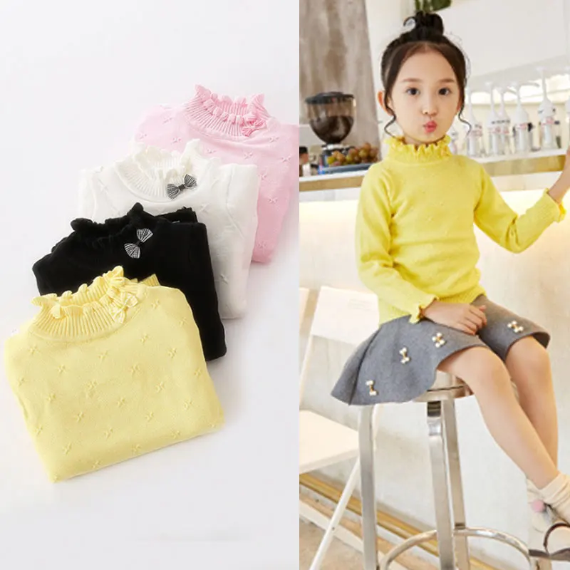 Sweet Cute Female Baby Knit Sweater Solid Color Children's Thin Sweater Lace Collar Bow Children's Sweater
Sweet Cute Female Baby Knit Sweater Solid Color Children's Thin Sweater Lace Collar Bow Children's Sweater