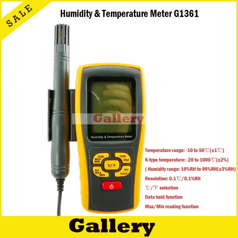 Image Thermostat Car Thermometer Digital Thermometer Humidity \u0026 Temperature Meter Gm1361 Can Be Accessed By K  type Thermocouple