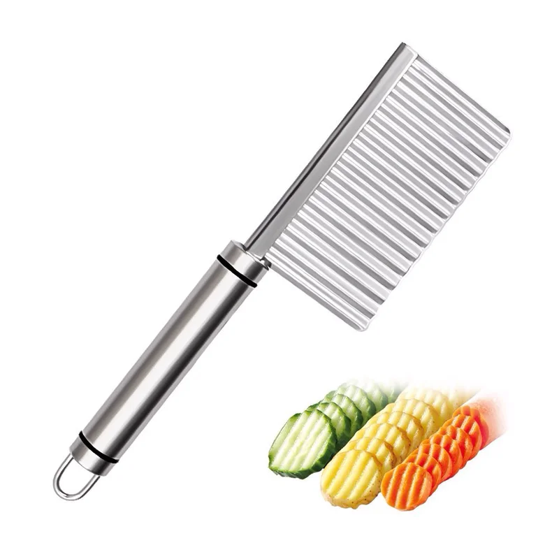 1pcs Crinkle Cutter,Cutter Stainless Steel Potato Fries Cutter Wave Crinkle Cut Knife Carrot Slicer
1pcs Crinkle Cutter,Cutter Stainless Steel Potato Fries Cutter Wave Crinkle Cut Knife Carrot Slicer