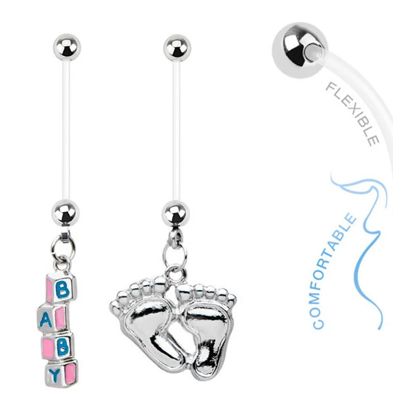 1PC Pregnant Belly Rings Baby Boy Girl Dangle Belly Button Rings 14g BioFlex Navel Piercing Maternity Body Piercing Jewelry
1PC Pregnant Belly Rings Baby Boy Girl Dangle Belly Button Rings 14g BioFlex Navel Piercing Maternity Body Piercing Jewelry