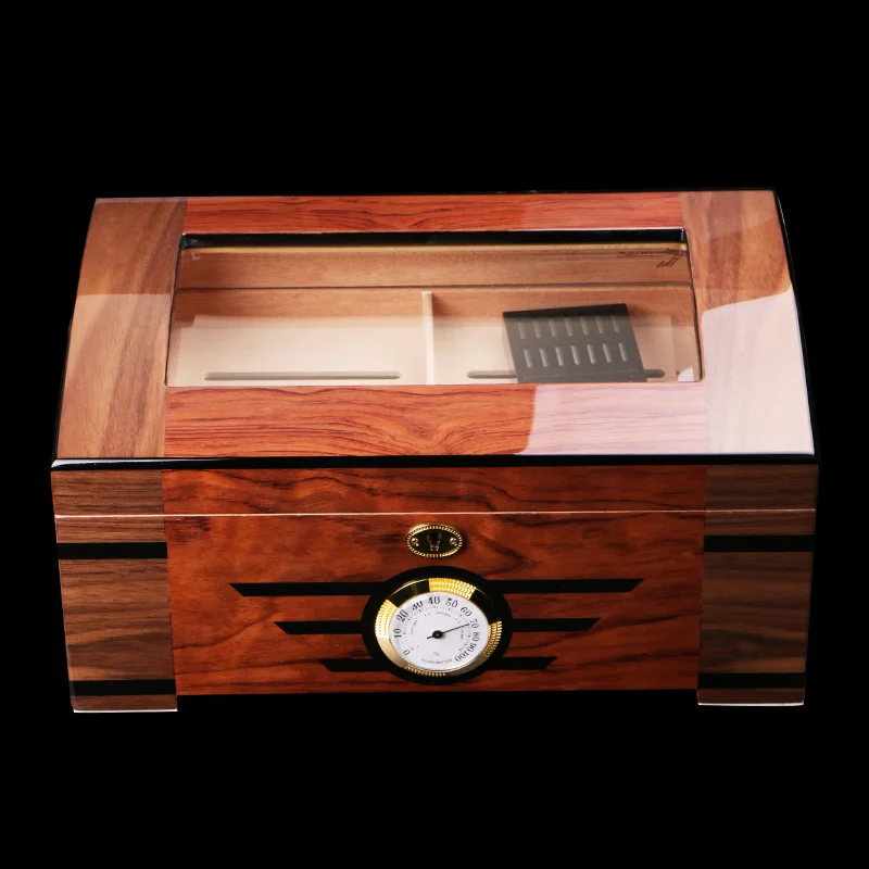 High-end Glass Transparent Skylight Glossy Piano Cedar Wood Cigar Humidor Double-deck Storage Box W/Lock Hygrometer Humidifier
High-end Glass Transparent Skylight Glossy Piano Cedar Wood Cigar Humidor Double-deck Storage Box W/Lock Hygrometer Humidifier
